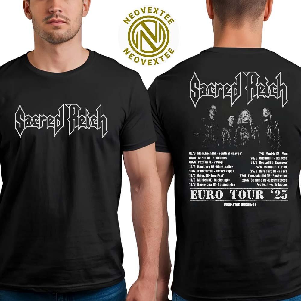 

Sacred Reich Merch Euro Tour 2025 Cities List Kicks Off Shirt Unisex T-Shirt XXXL