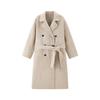 LEDING Notched Lapel Wool Blend Coat