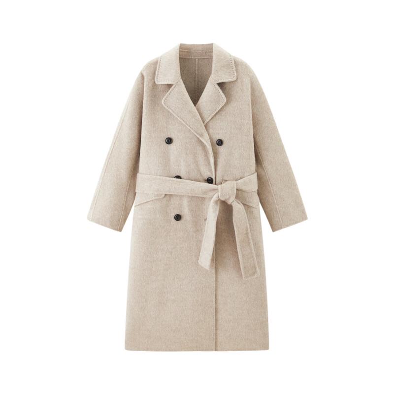 

Women s Simple Lapel Wool Blend Overcoat S