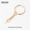 DIY Jewelry Accessories: KC Gold Four-Section Chain Keyring for Handmade Keychains