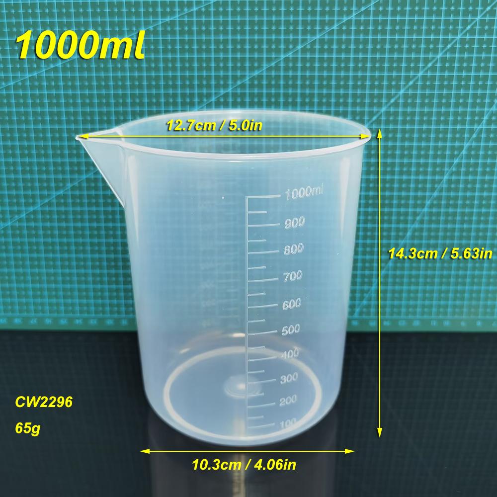 6Pc Transparent Measuring Cups For Kitchen Laboratory Test Beaker With Scale 50/100/200/300/500/1000ml Clear Plastic Mixing Cups