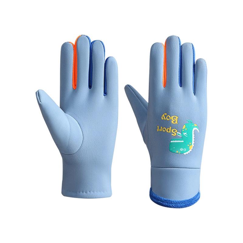 Autumn and Winter Gloves New Children's Cartoon Outdoor Sports Play Snow Waterproof and Velvet To Keep Warm
