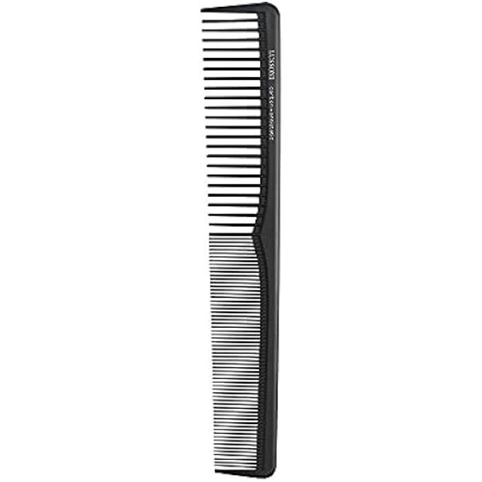 Peigne de coupe - LUSSONI - T4B - Carbone incassable - Ions antistatiques - Denture variée