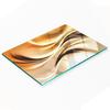 Stylish and Durable Glass Board with Abstract Waves Print 80x52 Cm