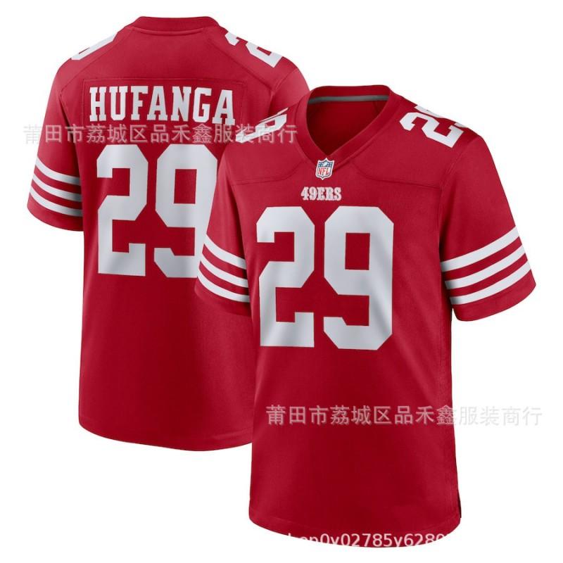 San Francisco 49ers NFL Football Jersey 29 Hufanga Cotton Sports Fan Apparel Men Women