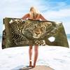 Cheetah Print Sand Free Beach Towel Absorbent Bath Towel Extra Large Hand Towels Quick Dry Towel for Swimming Bathroom Spa Pool