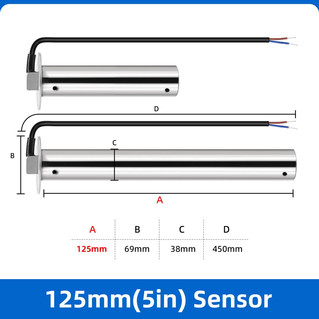 100-550mm Sewage Level Gauge Sensor 0-190ohm Fuel Level Sensor Water Meter Sewage Liquid Sensor Tank Level Gauge for Sewage Liqu
