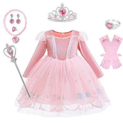 Mädchen Langarm Elsa Puff Tüll Frühlingskleid