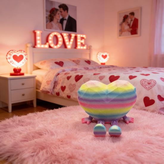 2ks Srdce Figurka na Stůl Sada Interaktivní Pohyblivé Nohy A Ruce Ozdoba Jedinečný Symbol Lásky Ozdoba Kancelář Domov Dekorace Dárek