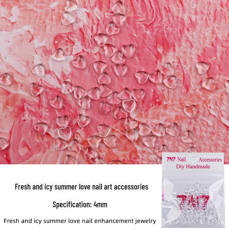 

Прозрачные украшения для ногтей Ice: Смешанные самодельные бусины в форме сердца и бриллианты transparent