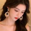 Korean Style Rhinestone-Inlaid Luxury Teardrop Earrings