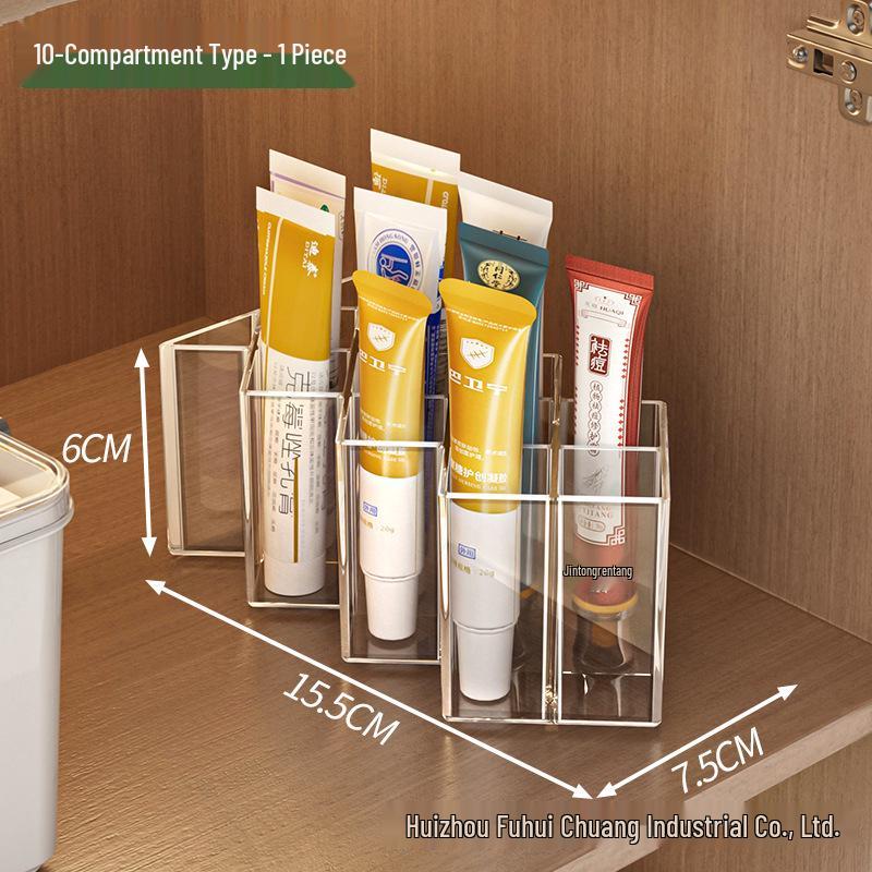 Desktop Tube-Shaped Ointment Organizer: Compartmented Holder for Creams and Medications