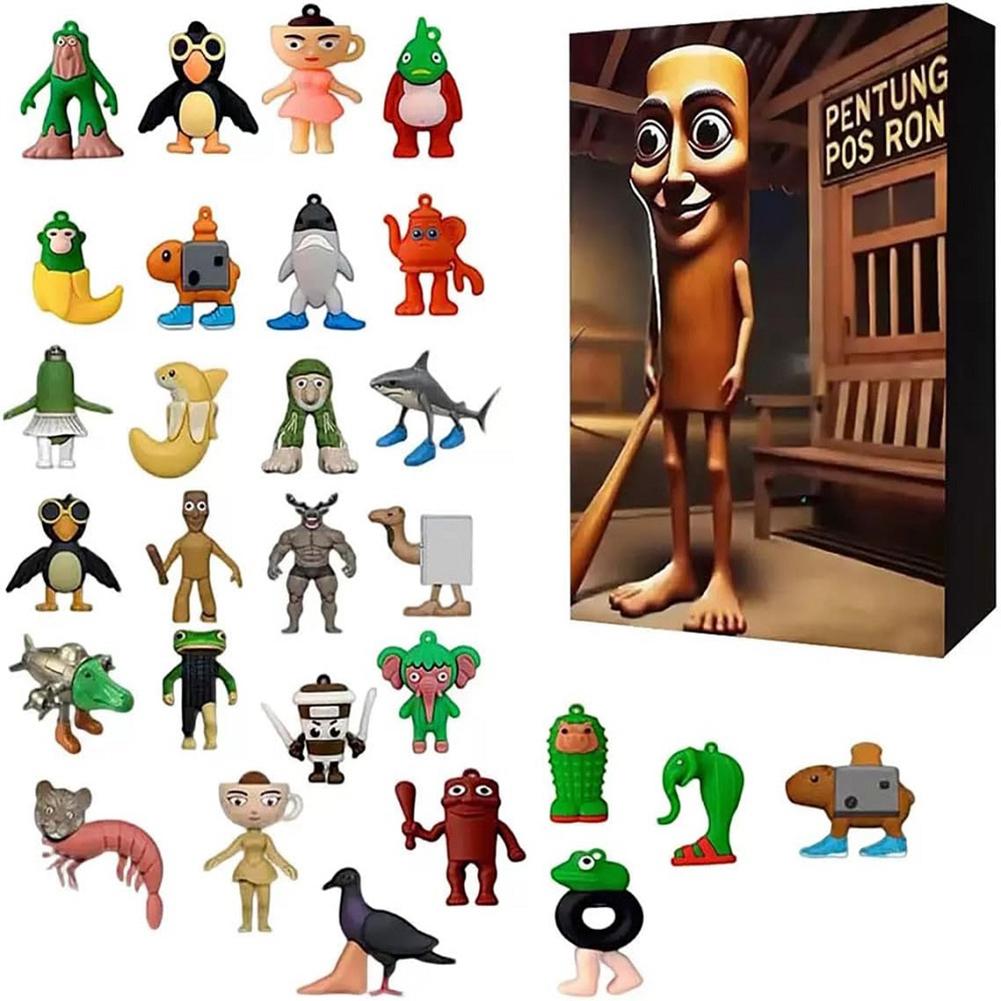 3D Tung Sahur Advent Calendar Tralalero Tralala Figure 24 Day Tung Sahur Mini Figure Countdown Calendar Collection Decoration