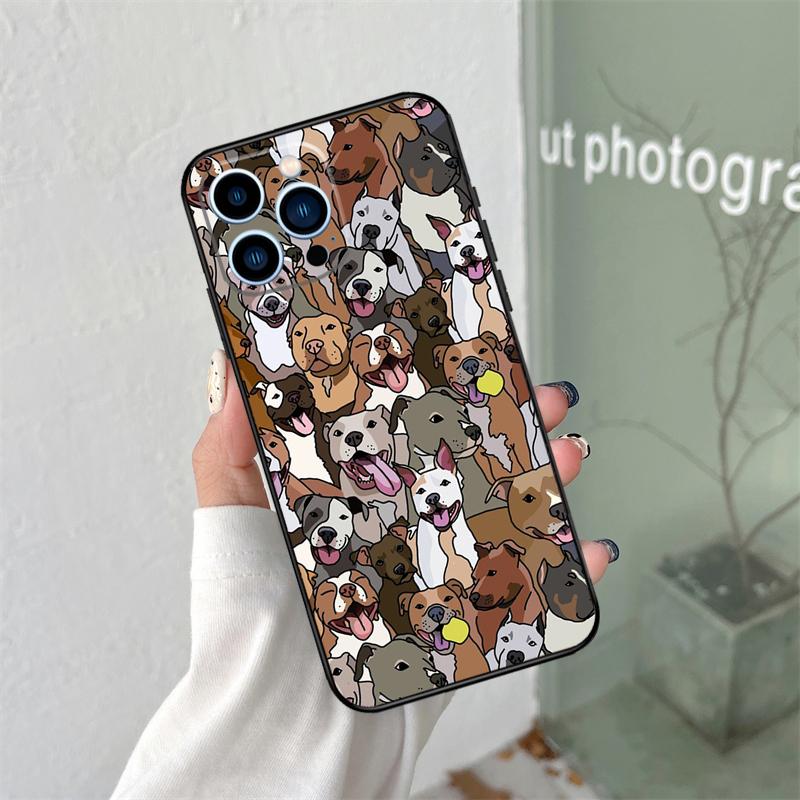 Pitbull Dog Silicone Soft Case For iPhone 17 Air 11 14 15 16 Pro Max 12 13 Mini 16e 16 Plus Back Cover iPhone 15 Plus