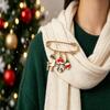 Christmas Pearl Brooch Alloy Holiday Ornaments Clothing Snowman Sock Flower Pin For Women Men Jewelry