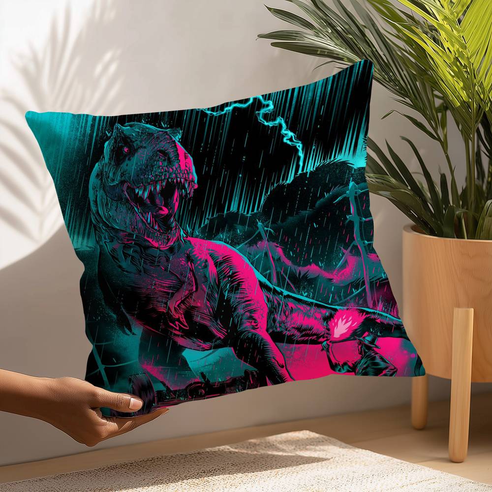 Moive J-Jurassic World Pillow Case Plush Fabric Soft  Pillowcase Double Sided Print Cushion Cover Household Gifts