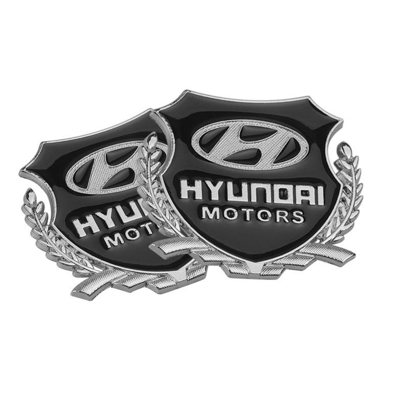 1/2PCS 3D Metal Decal Auto Body Trunk Stickers For Hyundai I10 I20 I30 IX20 IX35 Kona Tucson Solaris Auto Decoration Accessories AS1