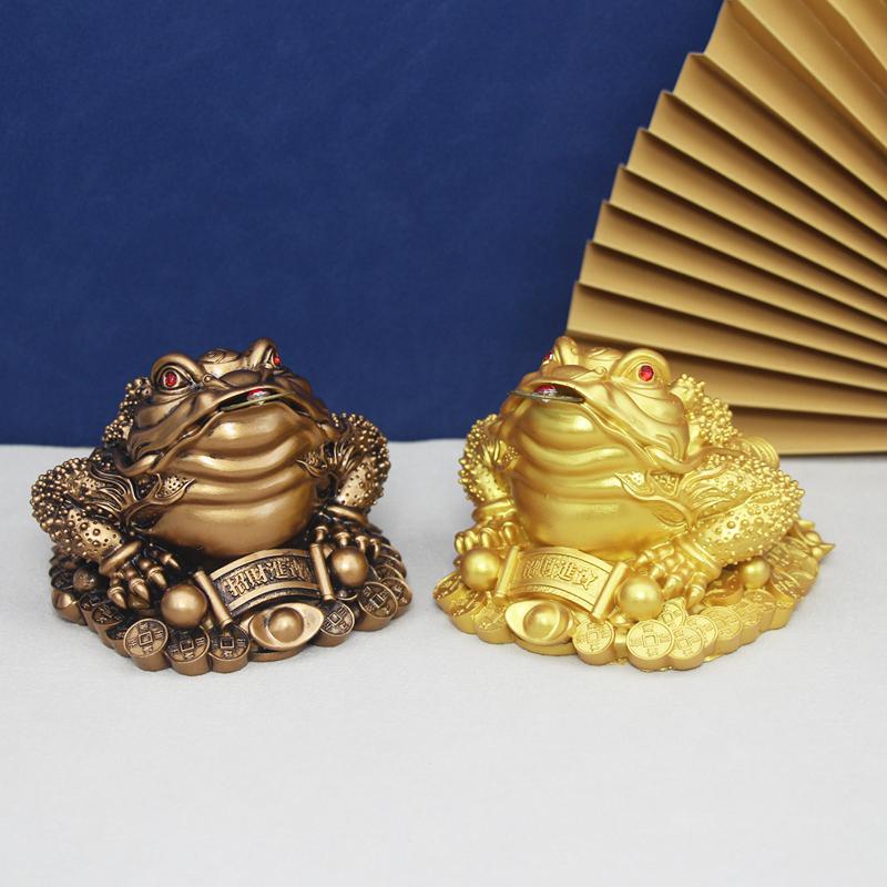 Goldenes Glücksgeld Citrin Kröte Frosch Drache Feng Shui Figuren Skulptur Statue Glück Reichtum Wohndekoration Auto Ornamente