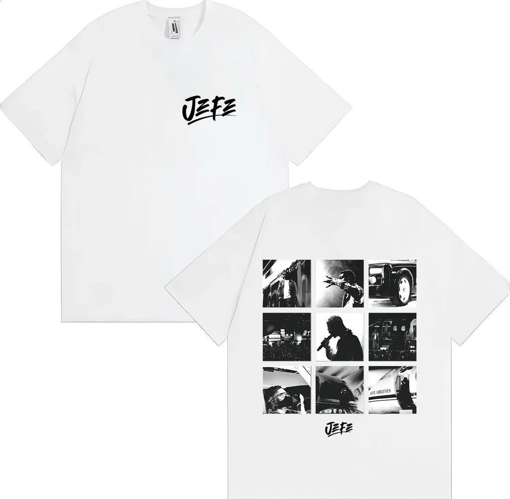 Hot-selling Rapper Ninho Jefe Harajuku T-shirt, Men's and Women's Hip-hop Fashion Summer Casual Short-sleeved Cotton Y2K Bug Top