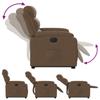 Recliner Chair with Lift Assistance Electric Brown Fabric