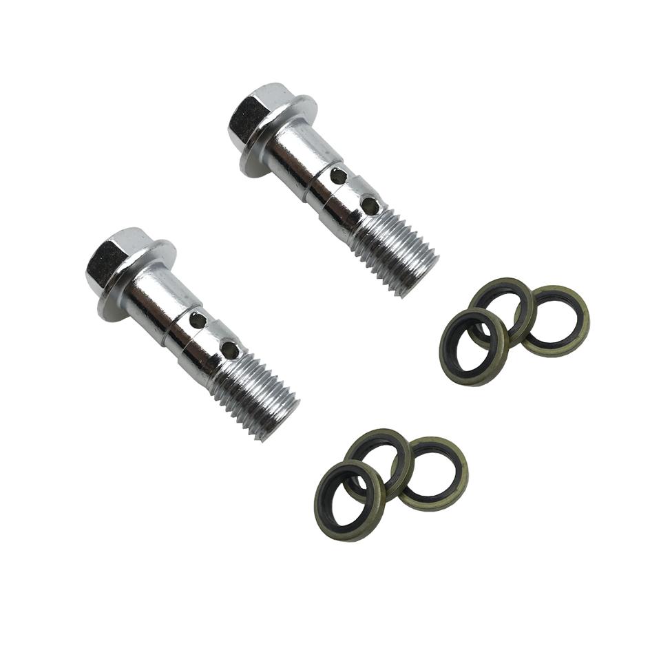 Motorcycle Double hole Brake Banjo Bolt M10x1.25 Oil Drain Screw/Hollow Screw For hydraulic brake hose caliper Adaptor B