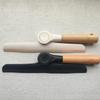 Rotating Soft Silicone Window Squeegee Non Scratch Glass Wiper with Natural Wooden Handle for Shower Door Car Detailing
