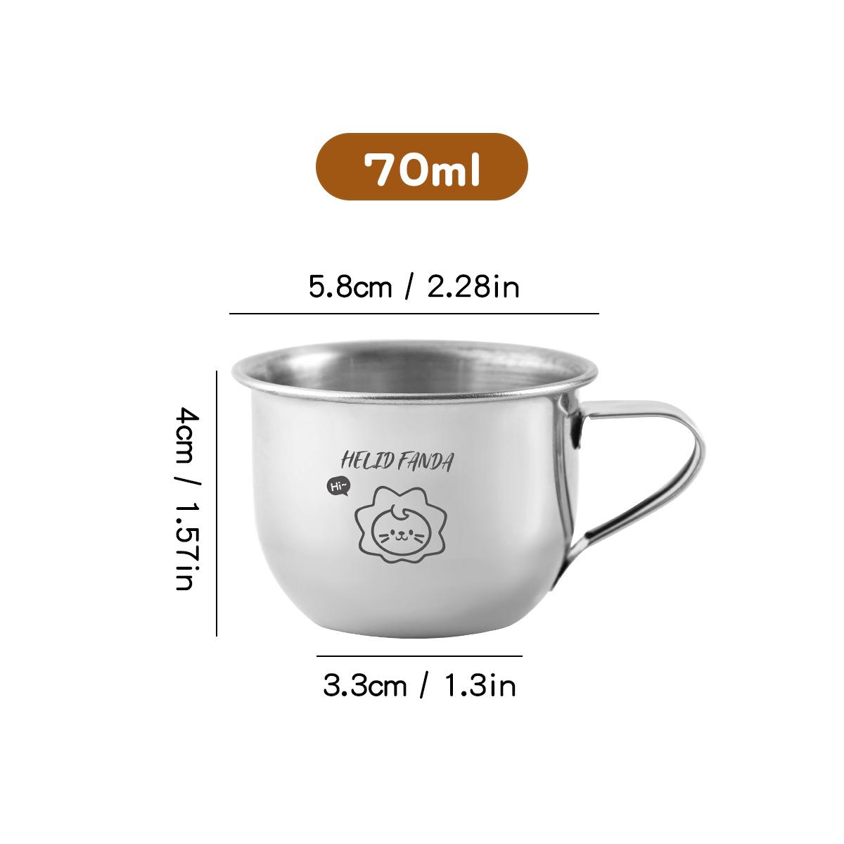 

70/200ML Mini Children Drinking Cup With Handle 304 Stainless Steel Cups Anti Scalding&Anti Drop Tumbler Milk Coffee Mug N 200ml