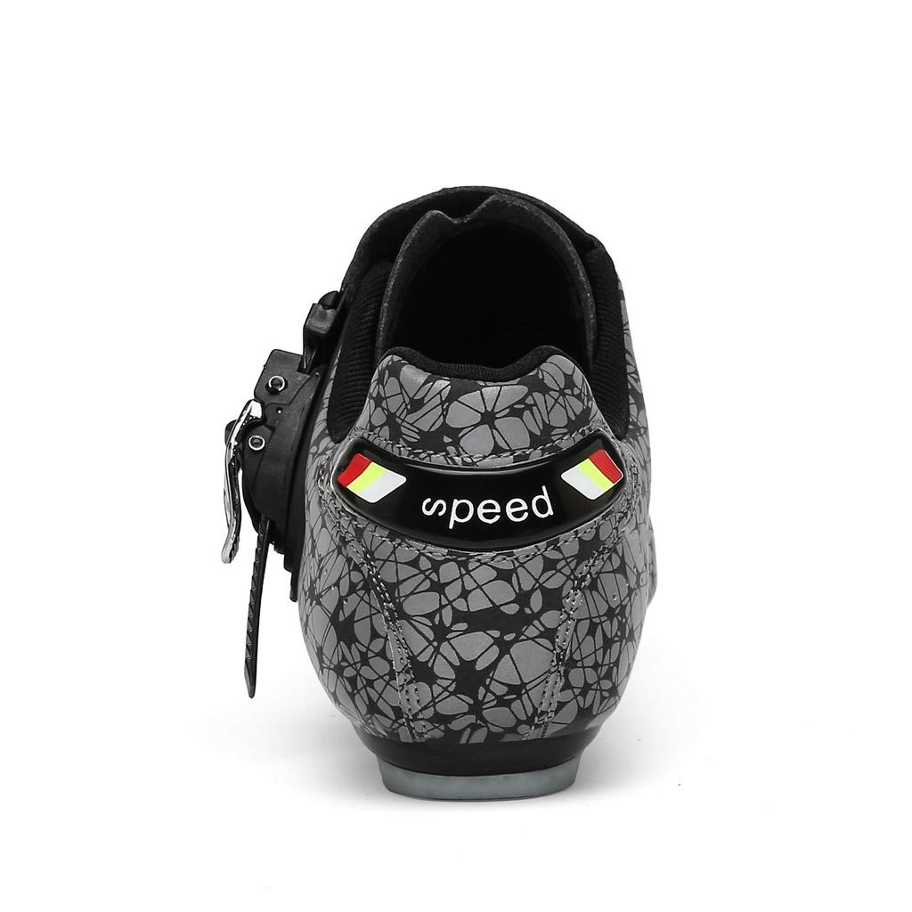 SEROUNY Cycling Road Bike MTB Fast Binding Cleat 203White38 Shoes, Shoes, SPD-SL Compatible, Laces, Shoes, Non-Slip Set,