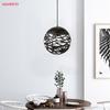 Iron Pendant Lights White Black Round ball Hollowed Hanging lamp Home Dinning Living Room Stair Kitchen Island Decor Lighting Fi