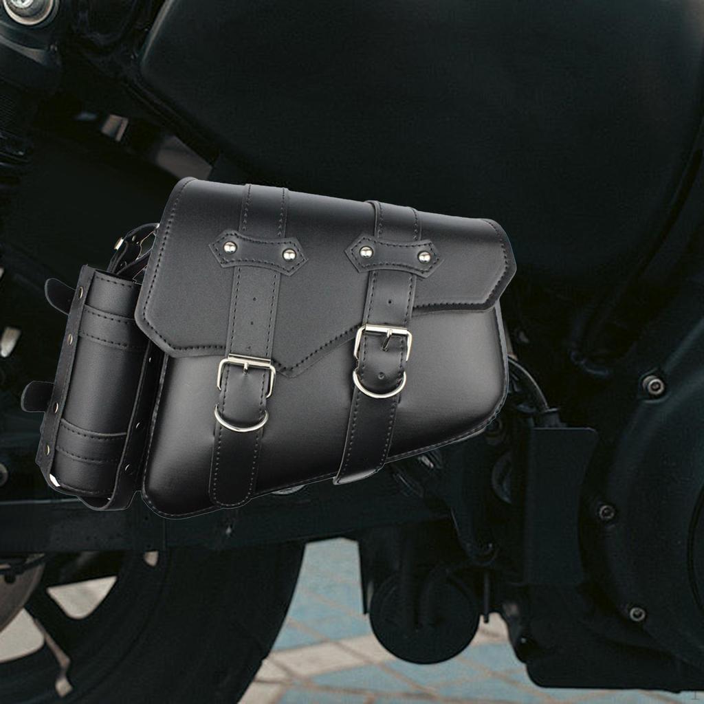 Motorcycle Side Bag Cup Holder Organizer Solo Carrier Pannier Saddlebag for Bike Travel