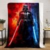 Dark Warrior with Dual Lightsabers Design Warm Blanket, Flannel Blanket for Bedroom, Living Room, Sofa, and Nap.