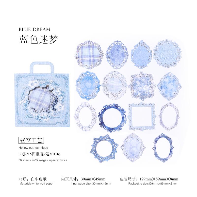 

30 листов/пакет Карты с полым краем Бумага Винтажное кружево Ручная работа Аккаунт DIY Фоновое украшение Базовая бумага Создание пейзажа
