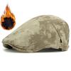 HT4548 Beret Thick Warm Auutmn Winter Cap for Men Women Fleece Lined Ivy Flat Cap Artist Painter Beret Hat Male Female Beret Cap