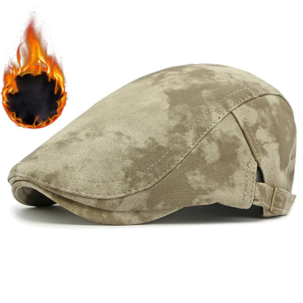 HT4548 Beret Thick Warm Auutmn Winter Cap for Men Women Fleece Lined Ivy Flat Cap Artist Painter Beret Hat Male Female Beret Cap