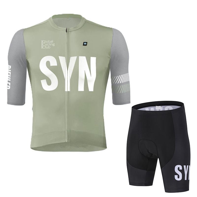 SYN Cycling Suit Set Men's Cycling Short Sleeved Top Summer Cycling Sportswear Mountain Bike Cycling Jersey Cycling Bib