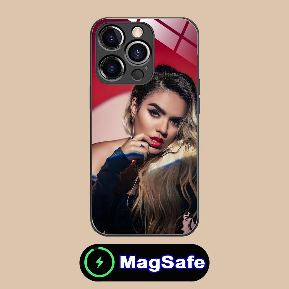 Karol G Latino Mobile Cell Phone Case for iPhone 17 16 15 14 13 12 11 Air Pro Max Plus Mini MagSafe Glass Colorful Cover Cover