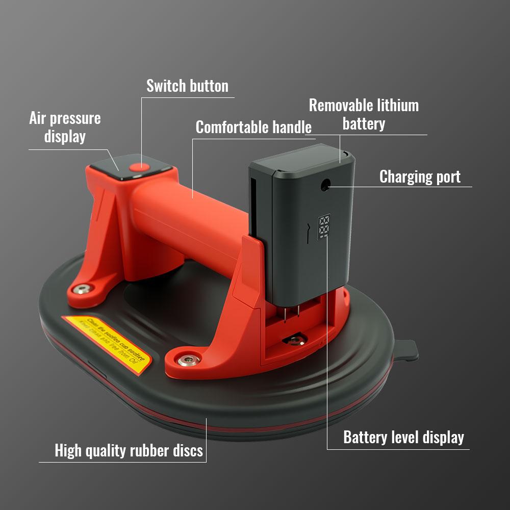 260KG Load Large Electric Vacuum Suction Cup Display Heavy-Duty Hand-held Strong Suckers Air Pump Granite Glass Tile Lifter