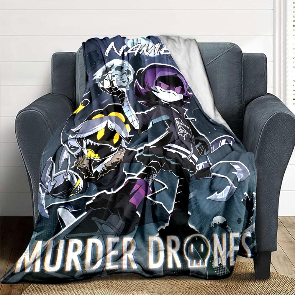 Customiz Name Personality Murder Drones Blanket Soft &Warm Sofa Office Bed Travel Lunch Break Blanket, Gift Suitable All Seasons