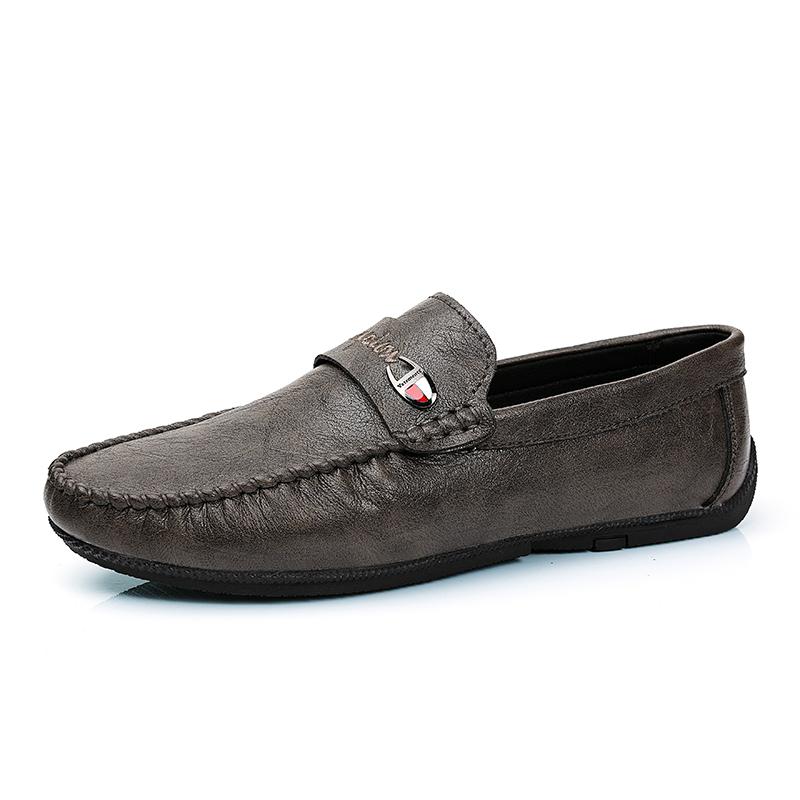 

British-style, one-step bean shoes soft-soled high-end loafers versatile genuine leather men s casual leather shoes 44