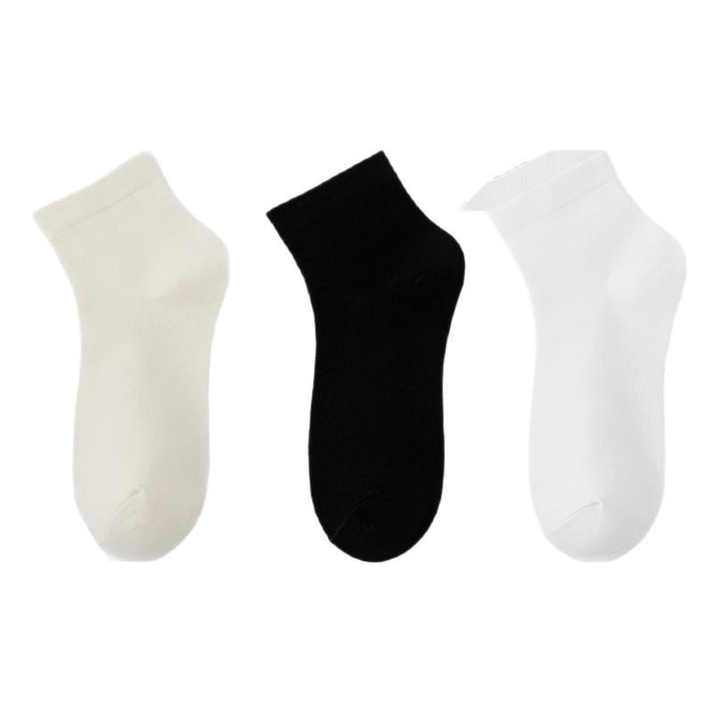 Women's Mid-Calf Summer Socks: Thin, Pure Cotton, Anti-Odor, Boneless, Postpartum, Black or White