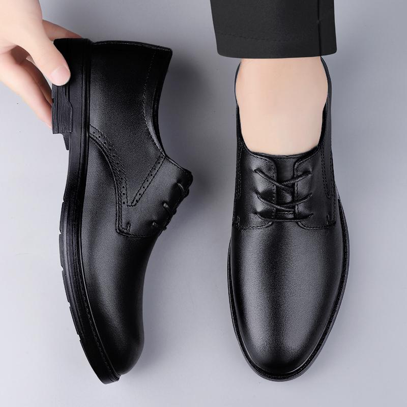 Fashion Business Casual Men's Leather Shoes Gentleman Shoes Lace Up Men Minimalist Versatile Comfortable Fashion Office Footwear Male
