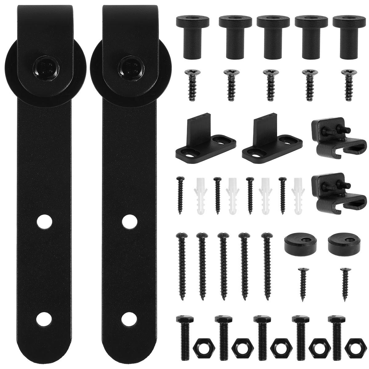 

Комплект фурнитуры для раздвижной амбарной двери Плавный и тихий Супер мини комплект направляющих для амбарной двери Простая сборка Аксессуары для дверной панели для шкафа