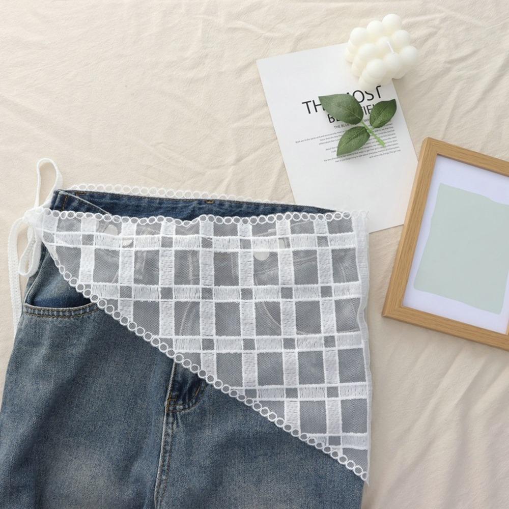 Lace Trim Triangle Short Skirt Soft Lace Butt Curtain Skirt New Waist Scarf For Women