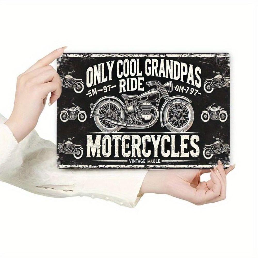 Retro Motorcycle Tin Sign Man Cave Garage Decor 20x30 Cm Metal Poster