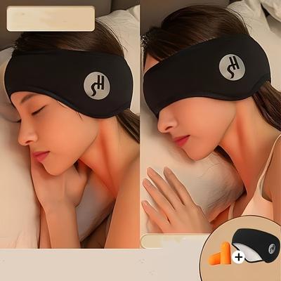 1PC Noise-canceling Sleep Mask with Earmuffs - Travel and Home Adjustable Soft Polyester Eye Mask, No Batteries Required.