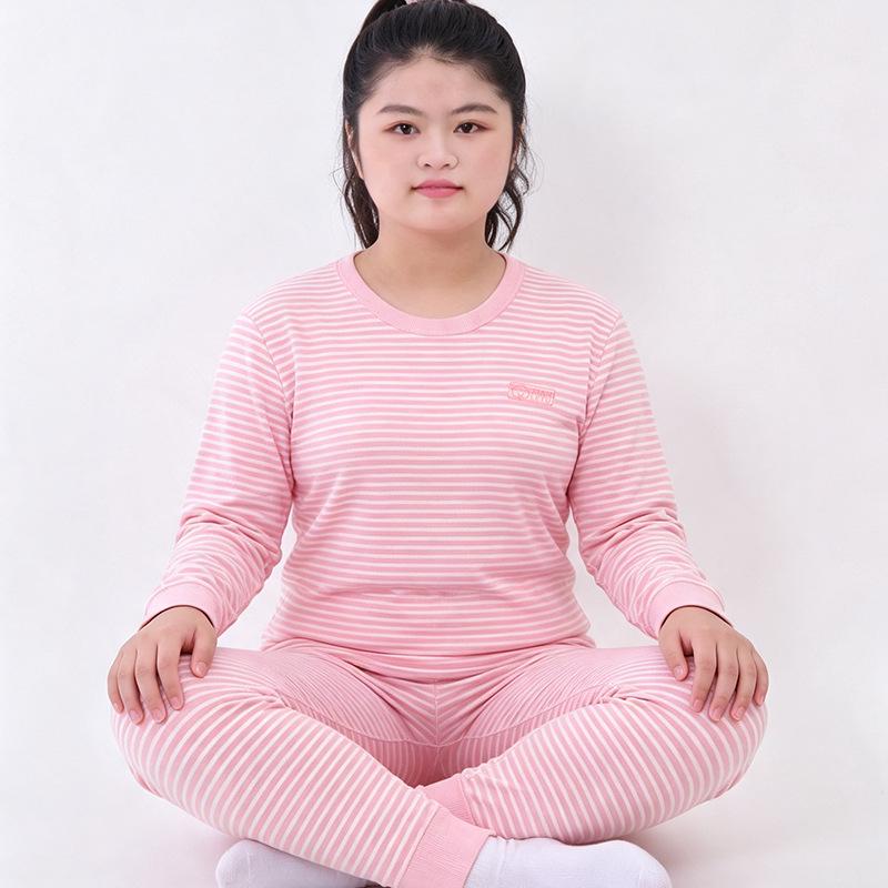 Comfy Velvet & Cotton Wear: Autumn Outfit Set for Plus-Size Kids – Warm Pajamas & Winter Base Layer