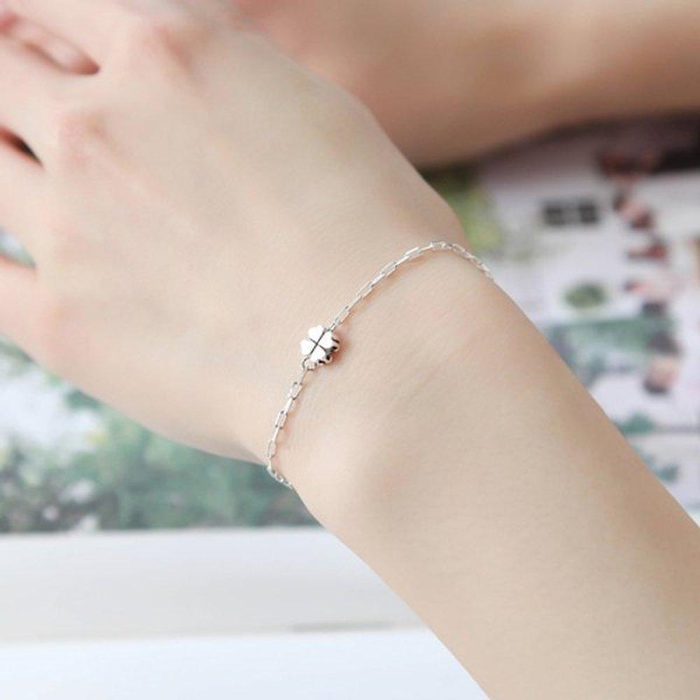 Clover 92.5 Silver Chain Lucky Bracelet