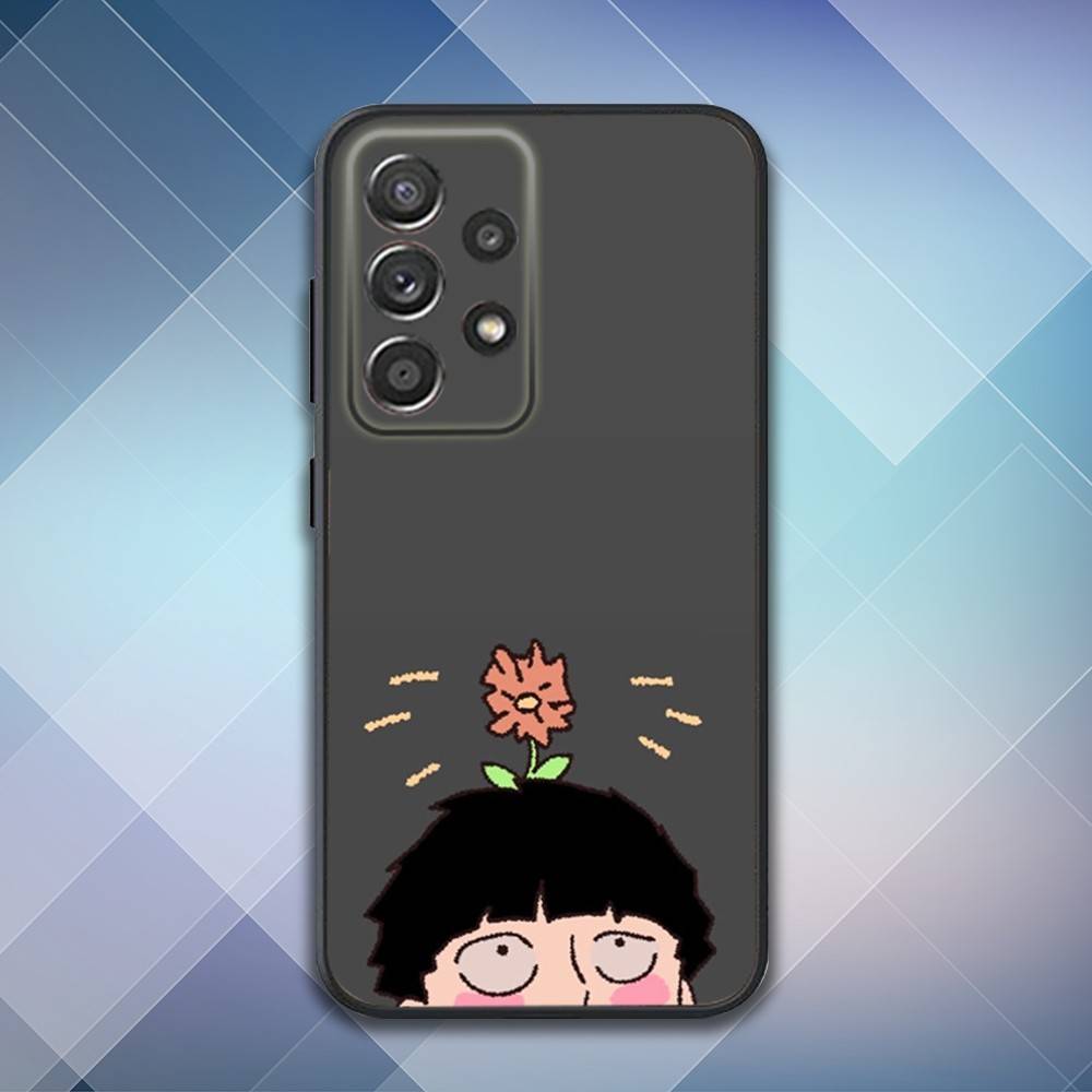 M-Mob Psycho 100 Anime Phone Case For Samsung S25,S24,S21,S22,S23,S30,Ultra,S20,Plus,Fe,Lite,Note,10,9,5G Black Cover
