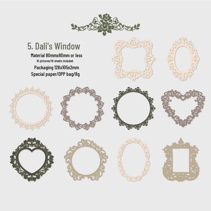 European Flower Wreath DIY Retro Journal Paper with Garden Theme - 6 Styles