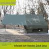Army Green 6.3m² Inflatable Camping Tent with Canopy - Waterproof, Ideal for Overnight Camping